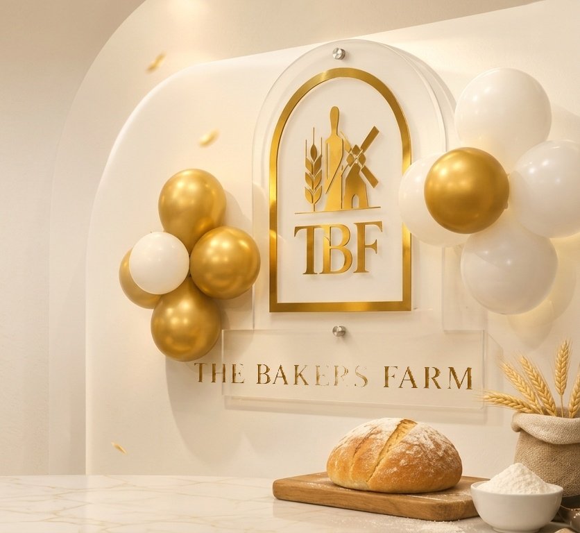 The Bakers Farm Arch, Balloons & Fresh Sourdough Loaf